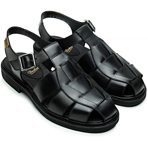 Paraboot Iberis Black Leather Ladies Sandals